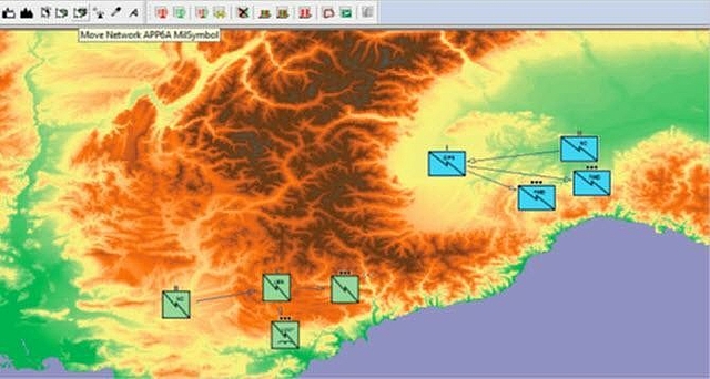 Military Map showing emitters