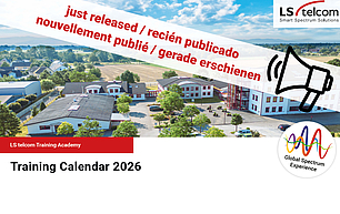 Cover of the 2026 training calendar for spectrum, radio communications and online courses